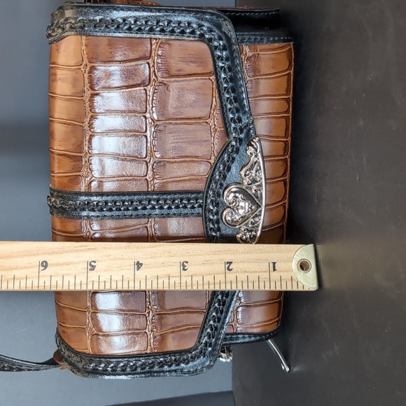 Vintage Brown /Black Faux Snakeskin Leather Marc Chantal MC Shoulder Bag. - Picture 14 of 16